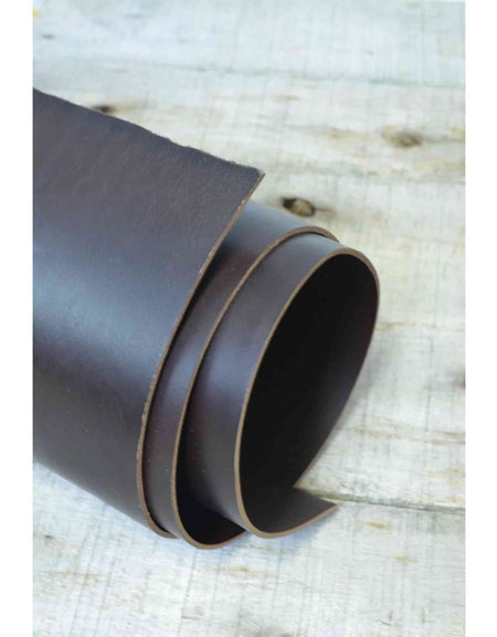 Dyed Veg Tan Shoulder - Dark Brown from Identity Leathercraft