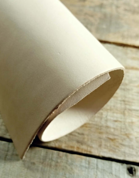 Natural veg tan buffalo calf leather with a firmer feel