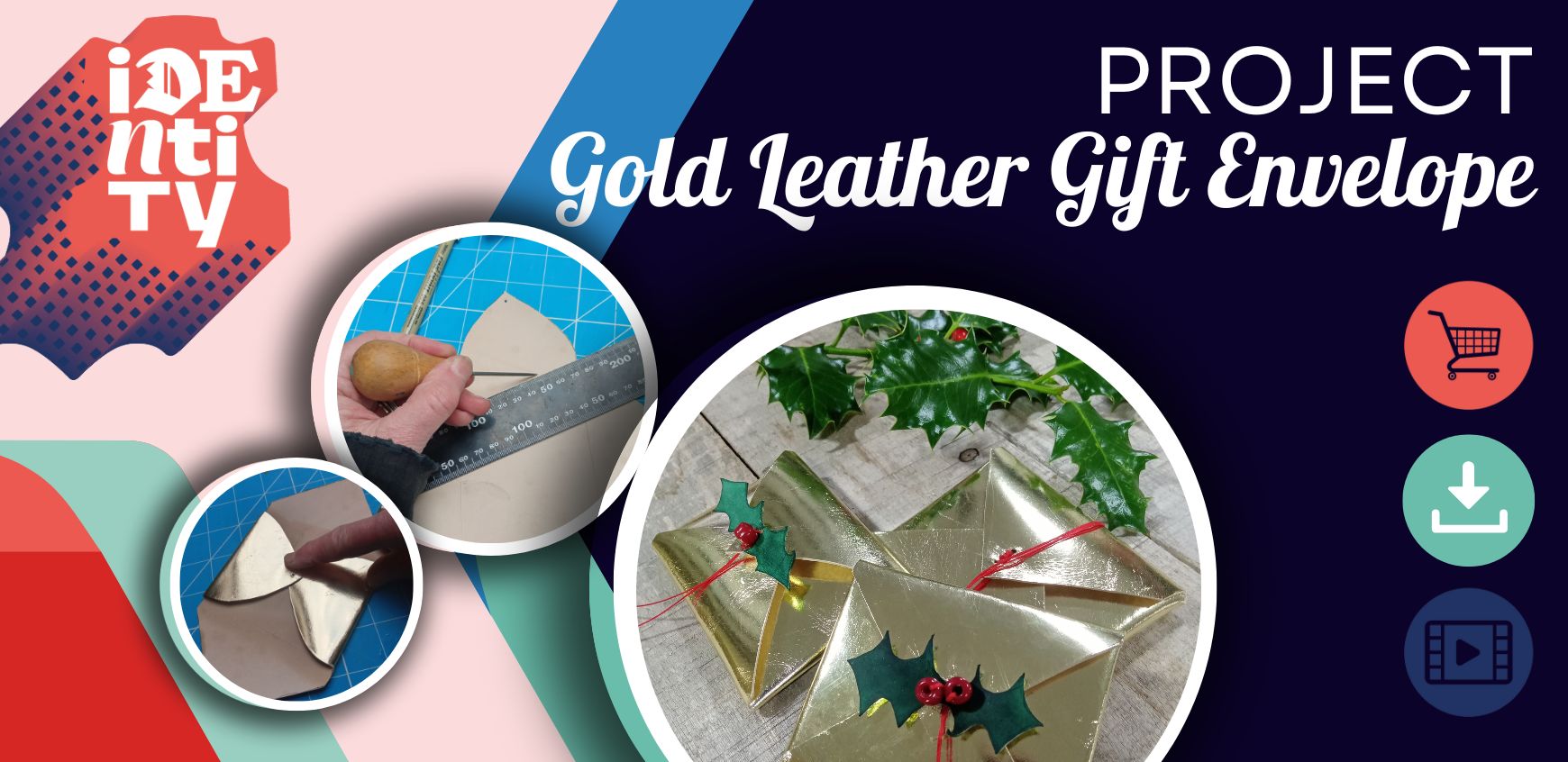 PROJECT - Gold Leather Envelope Pouches