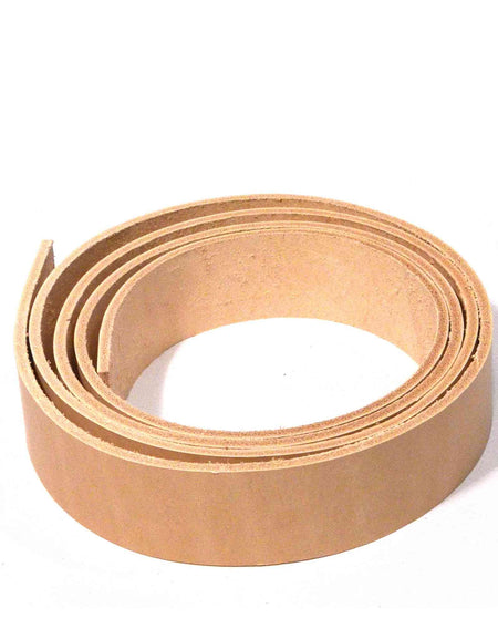 Extra Long Natural Veg Tan Cowhide Strip 3.0-3.5mm from Identity Leathercraft 