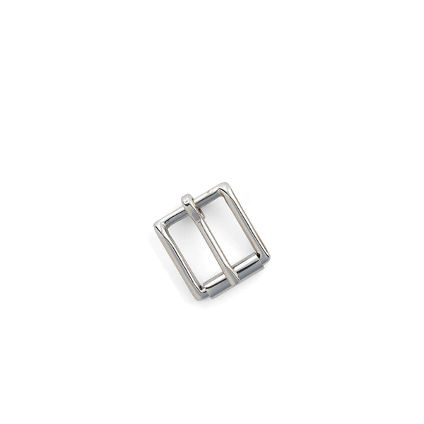 High quality premium Heel bar strap buckle in nickel over solid brass for leathercraft