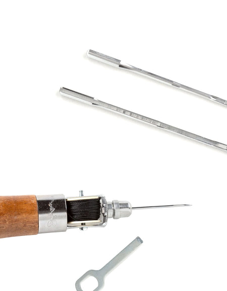Replacement needles for the Lock Stitch Sewing Awl in size 5 fine and size 8 heavy duty for sewing leather and canvas