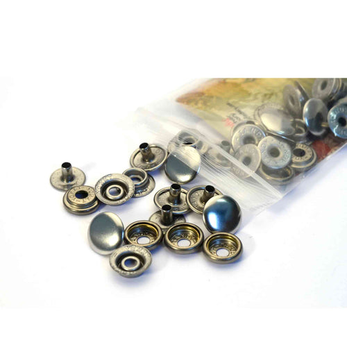 Load image into Gallery viewer, Line 24 Press studs, also known as snaps or poppers for strong firm fixings onto thicker leather that can be opened and closed. Ideal for belt making, bags, collars.
