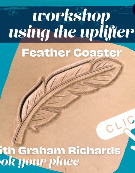 Book a place for a 1 hour leathercraft session to learn how to carve into leather using the uplifter tool.