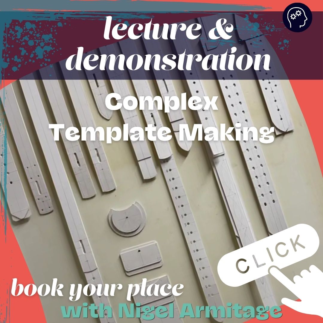 Tickets for a lecture by Nigel Armitage expanding  on his earlier template course and go into more detail about how to achieve ovals, large curves and asymmetrical shapes.