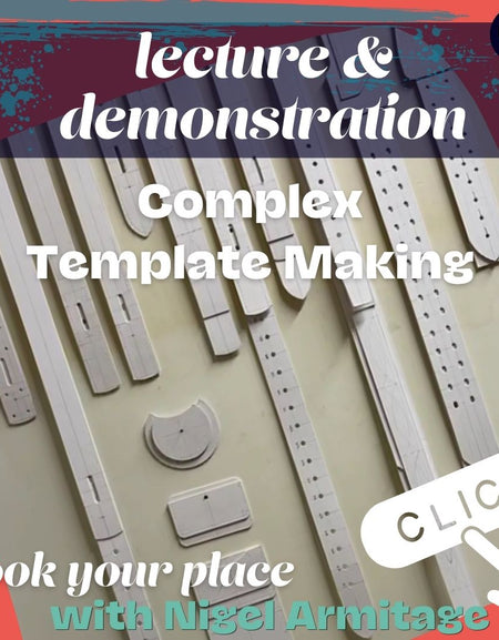 Tickets for a lecture by Nigel Armitage expanding  on his earlier template course and go into more detail about how to achieve ovals, large curves and asymmetrical shapes.