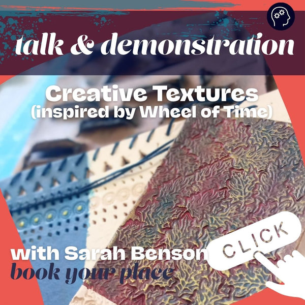 Join Sarah for a talk and demonstration on creative techniques for surface decoration of leather.

The techniques have been inspired by a visit to the Fashion &amp; Fantasy costume exhibition for the Wheel of Time. The talk will take a look at some of the incredible leather work pieces and will include close up photos from the exhibition