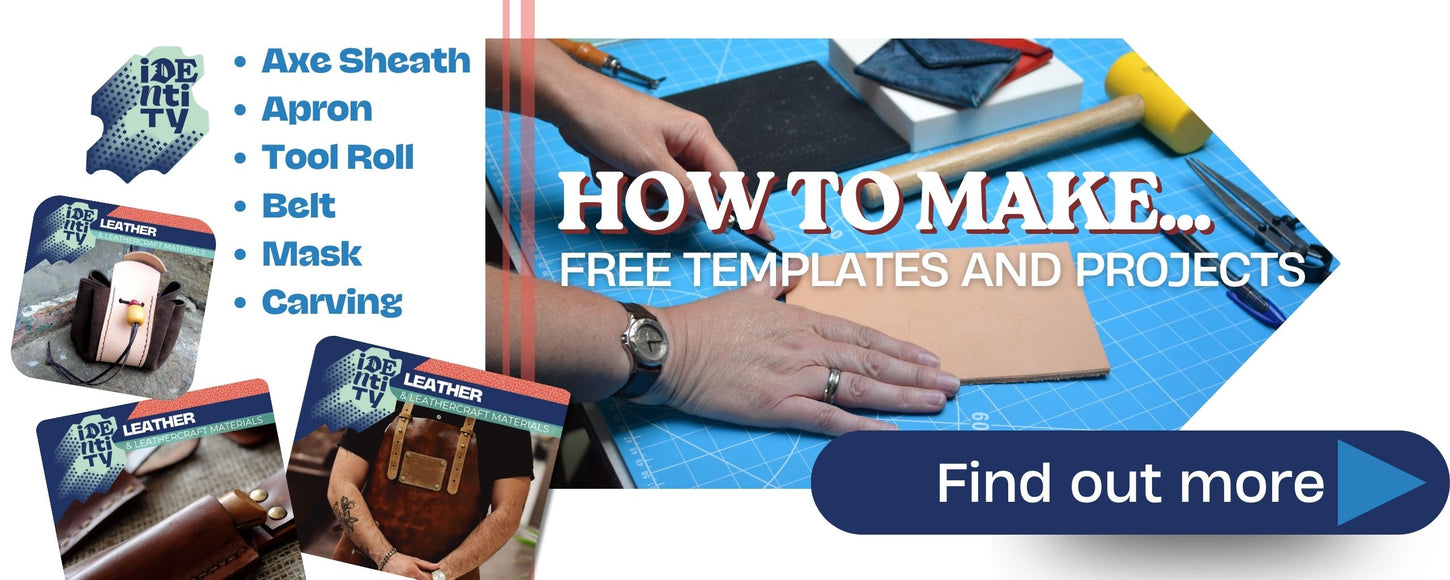 Click to see free templates and projects for making leathercraft belts, masks, aprons, tool rolls and more