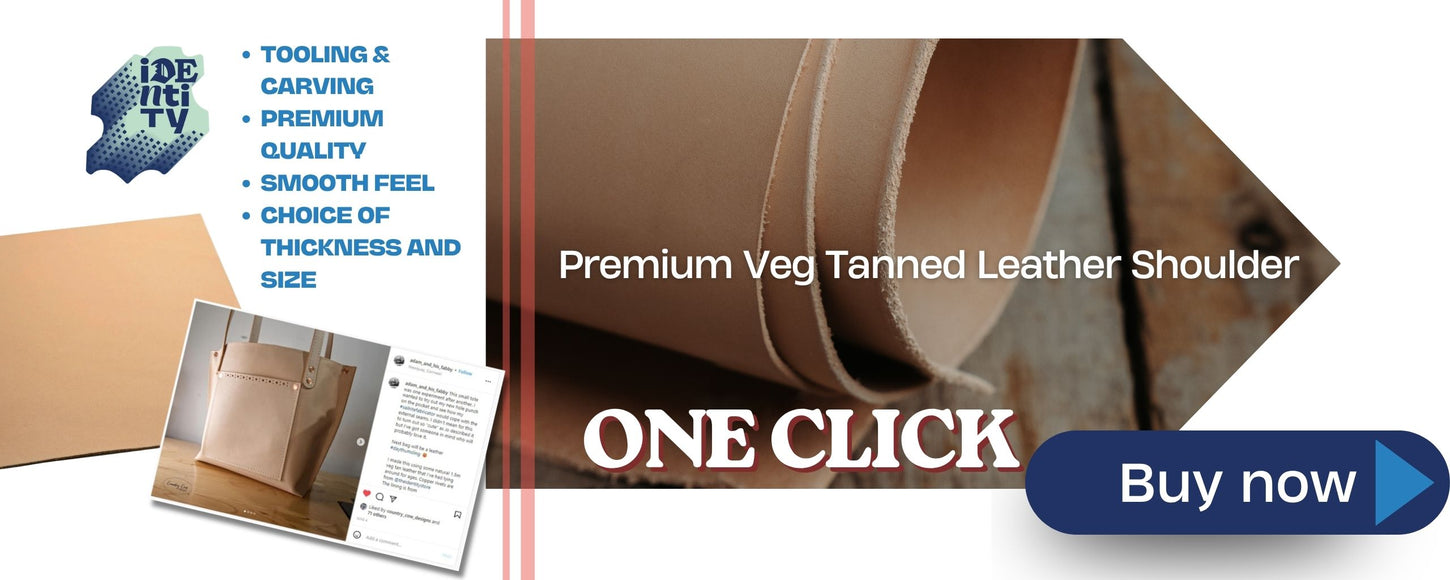Buy premium veg tanned leather shoulder ideal for bag making, sheaths, carving & tooling - one click away
