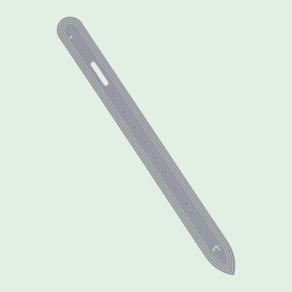 Sturdy clear acrylic template to aid with precision cutting for leather belt or strap buckle and ends