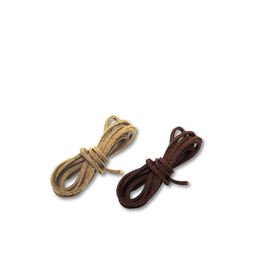Load image into Gallery viewer, Strong suede lace in a choice of Dark Brown, and Beige, in 3mm width and a cut length of 2m. Soft and supple lace that is ideal for jewellery, for moccasins, lacing, plaiting, tassels and fringes.
