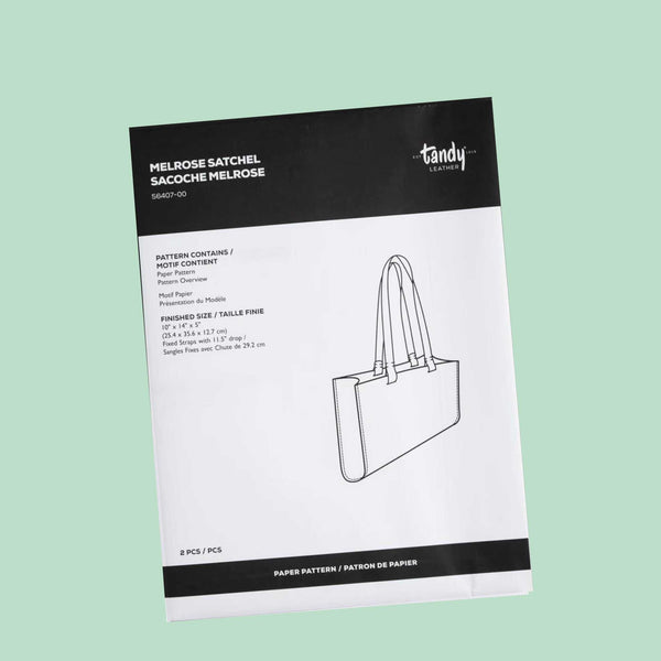 Make your own leather rectangular tote bag with this paper pattern template, including materials list and an overview illustrating the making process.