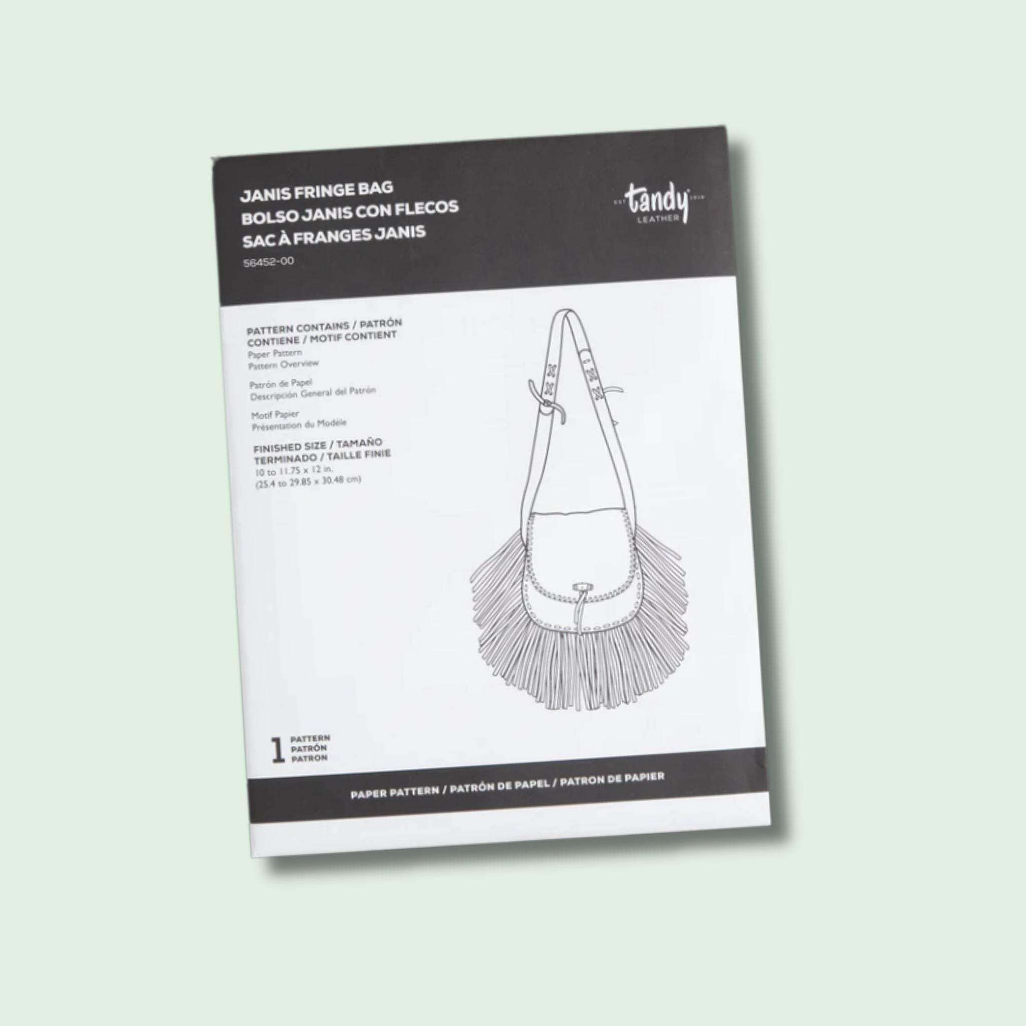 Make your own bag - option to have fringed or simple, with this easy to use full size printed paper pattern, available from Identity Leathercraft