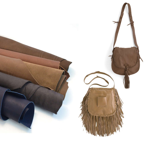 Load image into Gallery viewer, Soft Calf leather from Identity Leathercraft, ideal for making the fringed leather handbag paper pattern
