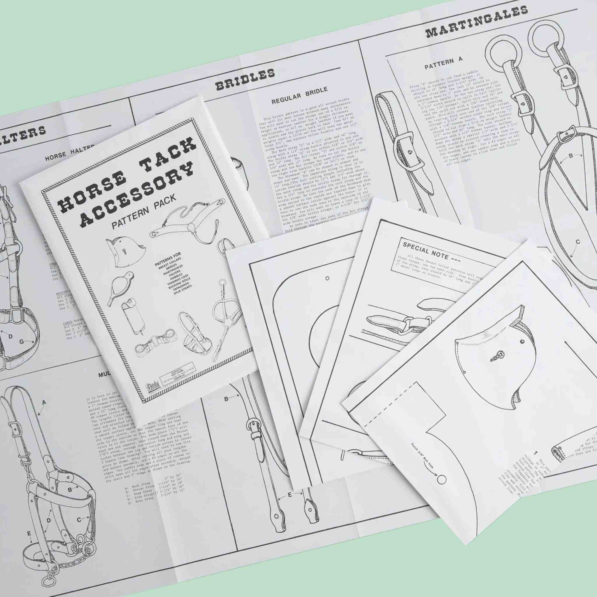 Make your own customised leather horse tack with this paper pattern template with this paper pattern template, ideal for Western riding, equestrian, cos-play, costume, film and TV