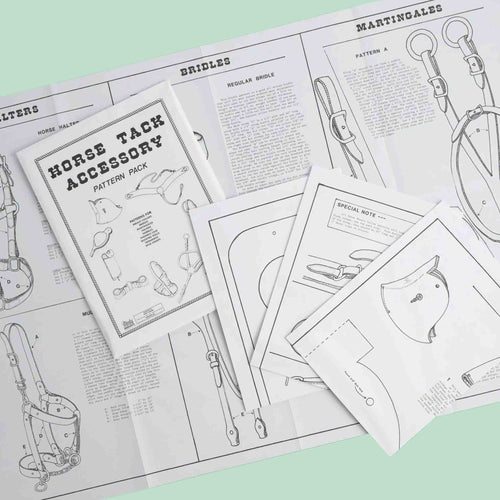 Load image into Gallery viewer, Make your own customised leather horse tack with this paper pattern template with this paper pattern template, ideal for Western riding, equestrian, cos-play, costume, film and TV

