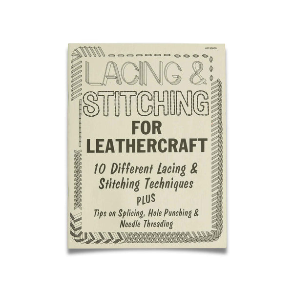 Book on how leather lacing and braiding techniques - whipstitch, single, double and triple loop lacing, round braid and more.