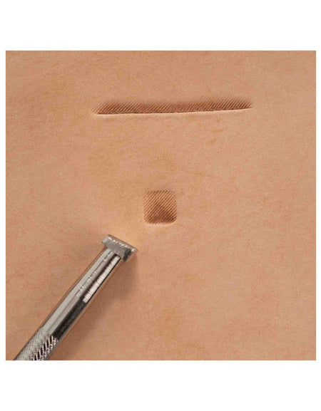 Used for vegetable tanned leather tooling carving - The diagonal lined beveller stamp gives a graded angled appearance, ideal for creating shadows and texture.