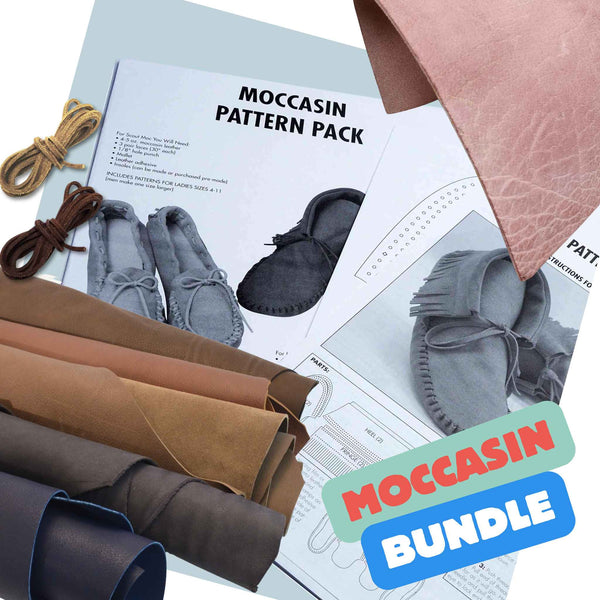 One click to buy materials to make your own moccasins - genuine leather