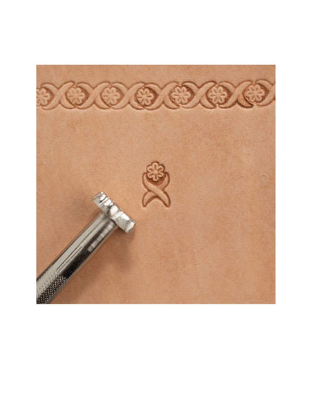 Leather stamo with floral centre and cross over, use to create a border on your leathercraft