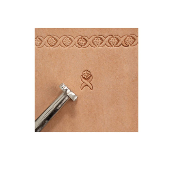 Leather stamo with floral centre and cross over, use to create a border on your leathercraft