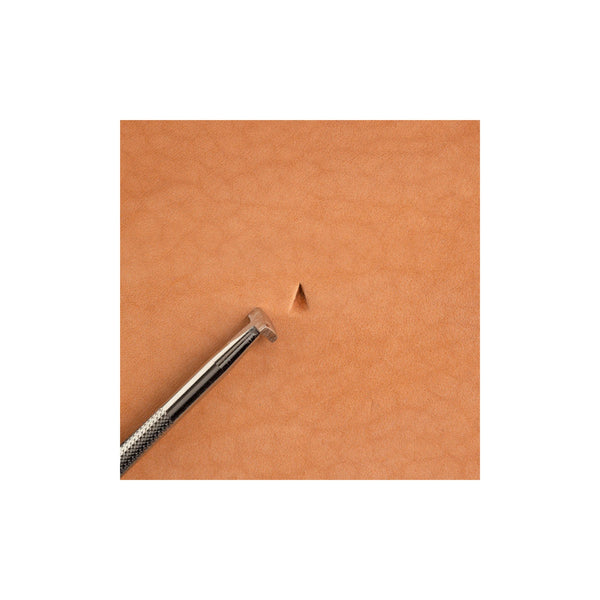 Leathercraft tooling stamp - detail figure carving, gives a clear sharp bevelled point with graded angle, ideal for creating shadows and texture.