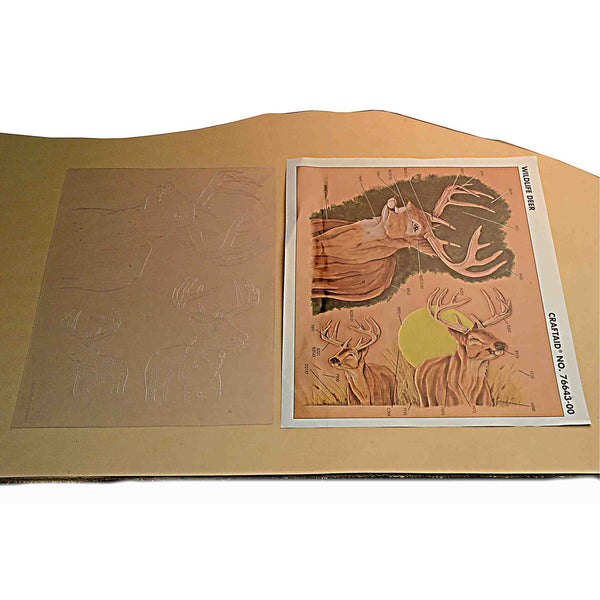 Deer Stag - Acrylic template craftaid pattern embossing sheet for leather craft 