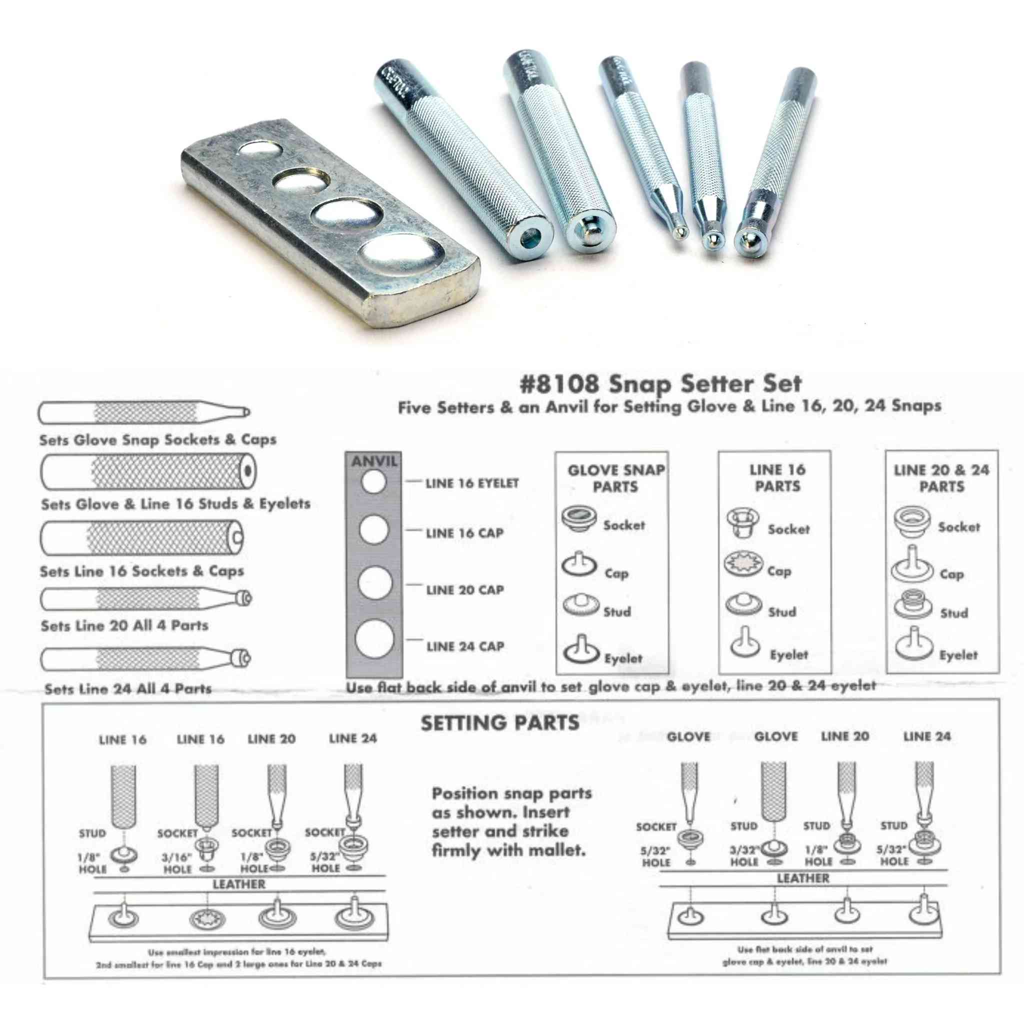 Six piece snap setter by Identity Leathercraft