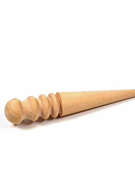 Traditional wooden edge slicker for rounding off and burnisheing vegetable tanned leather