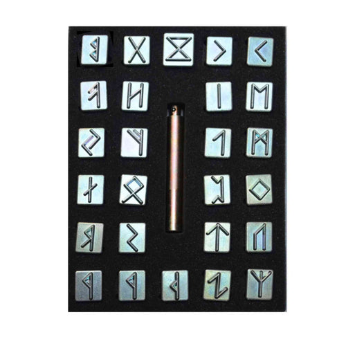 Load image into Gallery viewer, Runic - runes leather stamping set
