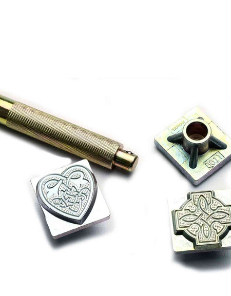 Set of 12 Celtic knotwork designs for stamping into vegetable tanned leather