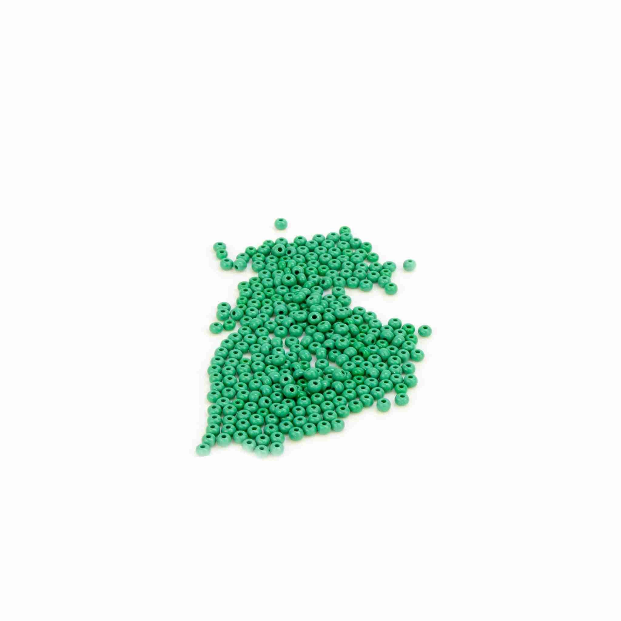 Green  size  5/0 pony beads for decoration, Native American regalia, jewellery and more