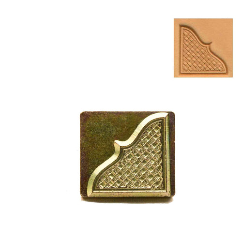 Load image into Gallery viewer, Basketweave Corner 3D Embossing Stamp from Identity Leathercraft
