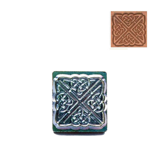 Load image into Gallery viewer, Celtic Knot Square 3D Embossing Stamp from Identity Leathercraft
