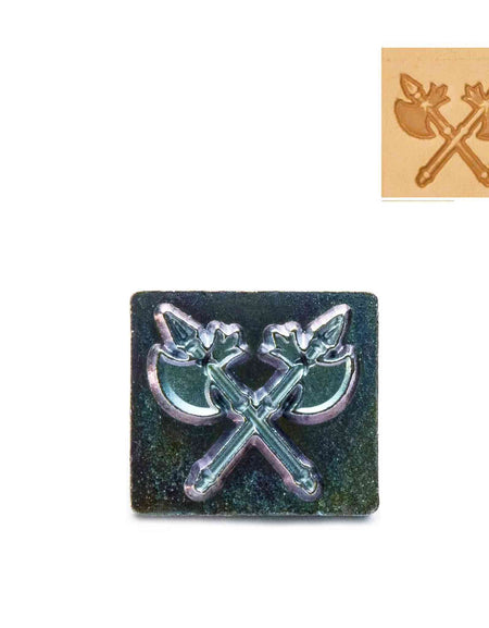 Crossed Blades 3D Embossing Stamp from Identity Leathercraft