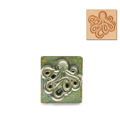 Load image into Gallery viewer, Steampunk Kraken/Octopus 3D Embossing Stamp from Identity Leathercraft
