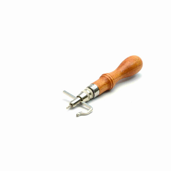 Leathercraft tool for grooving lines - deluxe pro tool with blade in the centre, plus modelling spoon