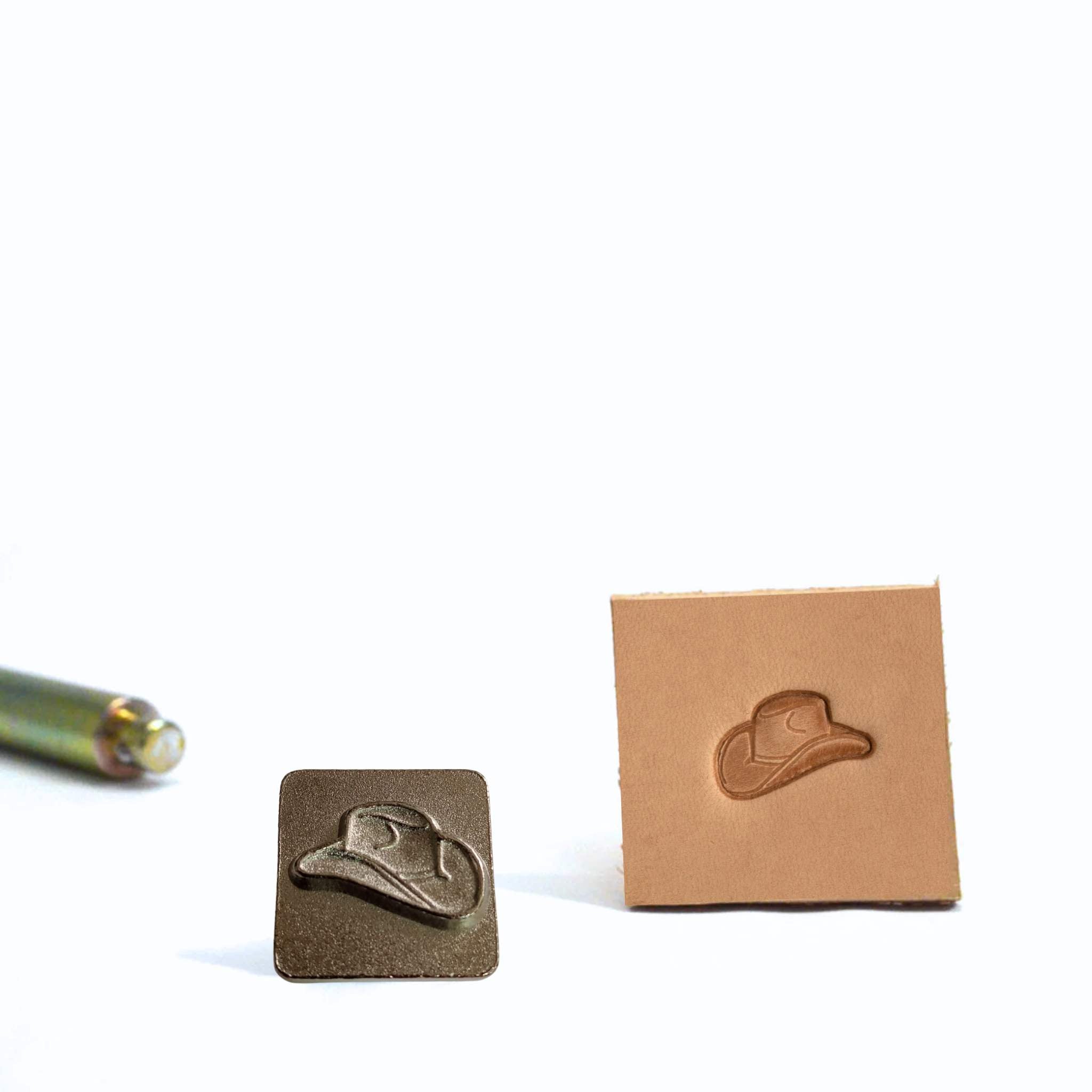 Western Cowboy Hat Mini 3D Embossing Stamp. For use with vegetable tanned leather