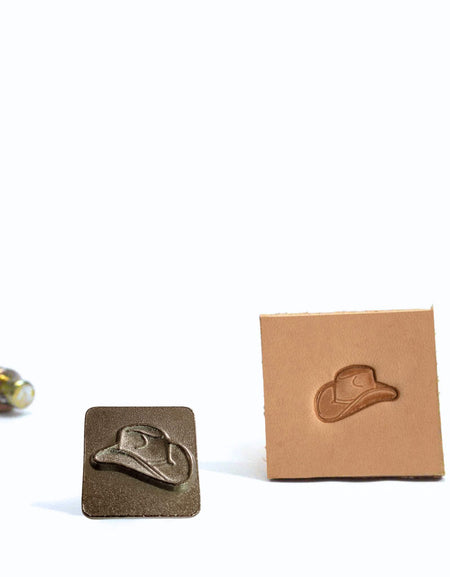 Western Cowboy Hat Mini 3D Embossing Stamp. For use with vegetable tanned leather