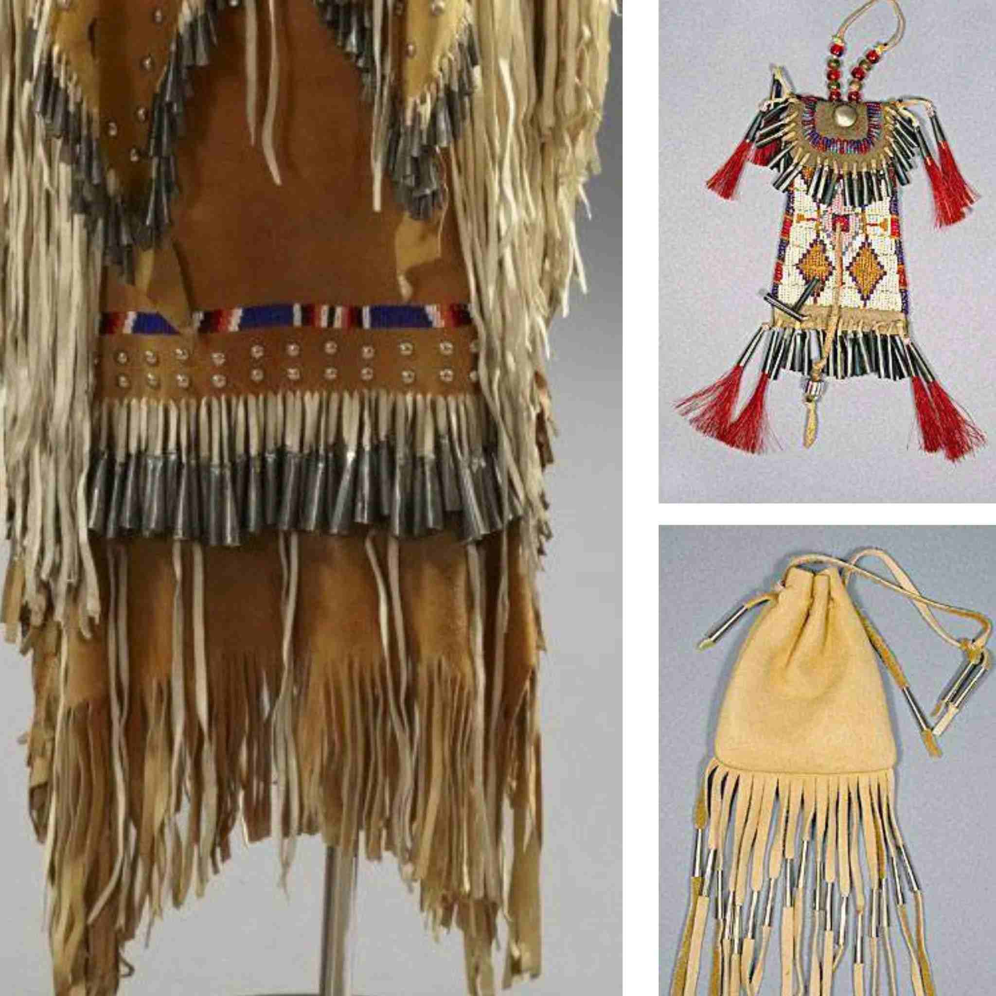 Lightweight aluminium cones used decoratively for native american regalia. The are also often used on fringing, and as lace endings. The metal is soft and can be crimped to hold in place.  Available in 2 size lengths - Small 25mm and Large 32mm - sold in packs of 10.