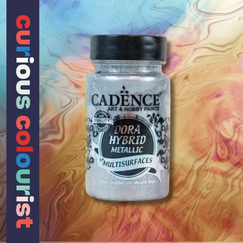 Load image into Gallery viewer, Silver Two tone metallic paint from Cadence that will give your leather craft projects a glitter and shine - use to as paint effects, re-colour or personalise your leather shoes or bags.
