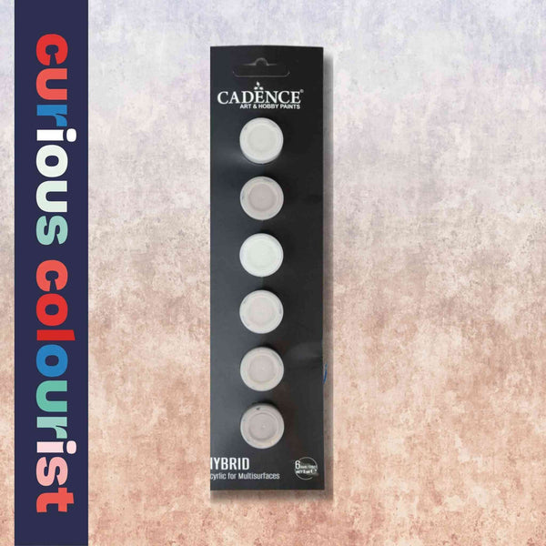 Taster strip of 6 paints in shades of grey, ideal for painting all types of leather surface.