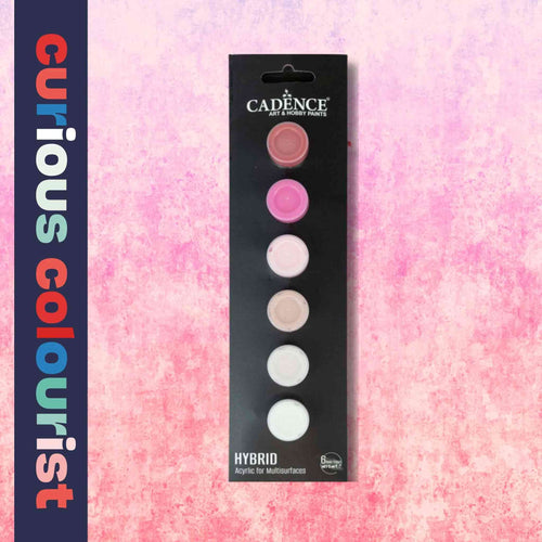 Load image into Gallery viewer, Curated Colour collection of small paint pots in soft pinks.
