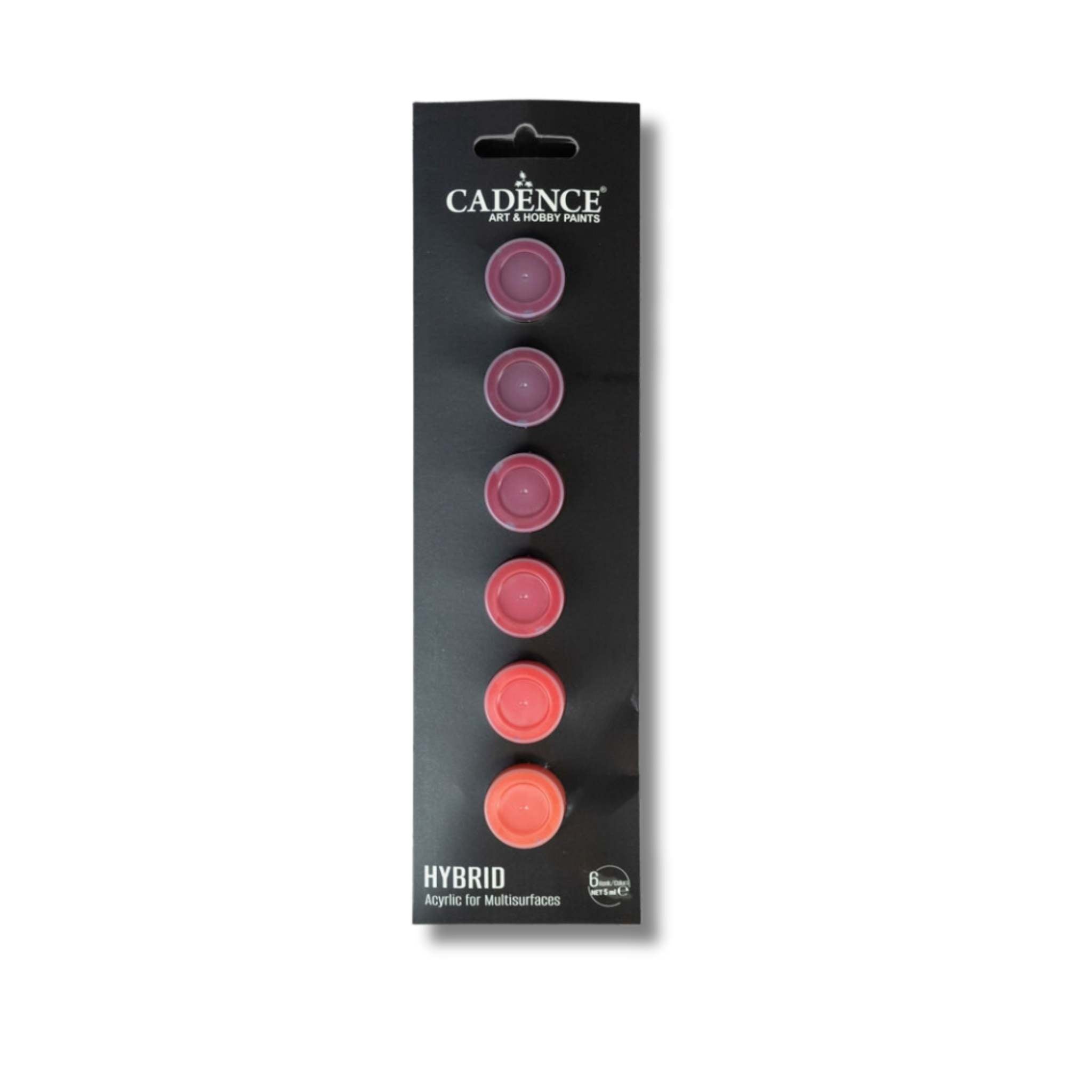Opaque paints taster strip of 6 colours in warm plums and oranges for painting on leather and other surfaces