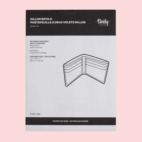 Make your own leather bifold wallet with this paper pattern template from Tandy Leather, including materials list and an overview illustrating the making process.