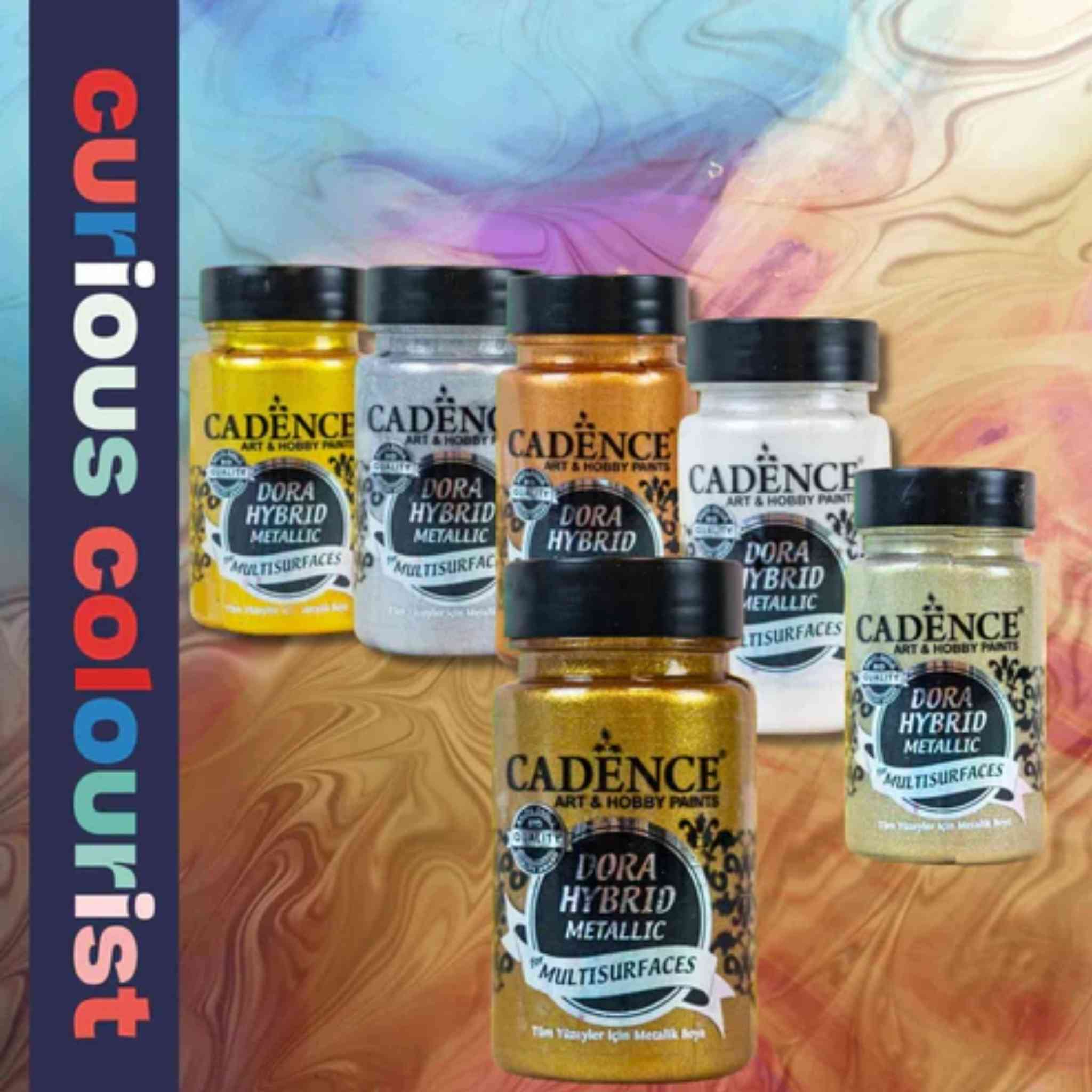 Collection bundle of 6 metallic gilt leather paints designed for use on leather and other material surfaces