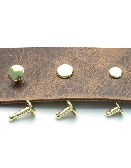 Solid Brass rivets for adding a premium touch to your leather work.