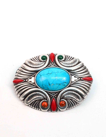 Four Feathers Trophy Buckle from Identity Leathercraft