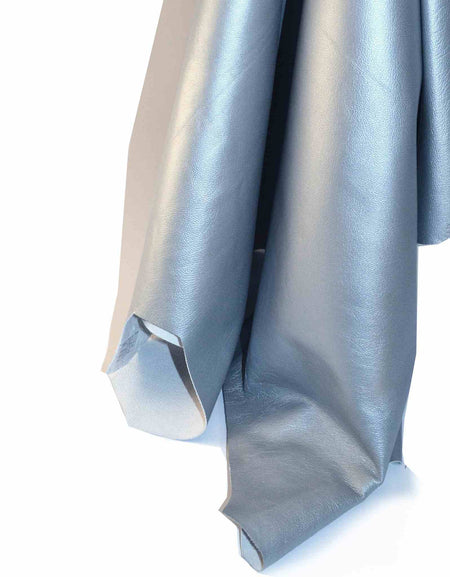 Frosted Silver Pearlised Lamb Clothing Leather from Identity Leathercraft