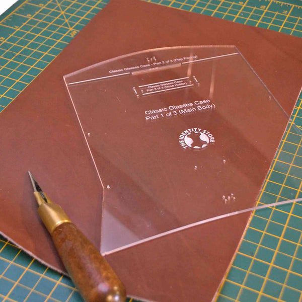 Acrylic Template for Glasses Case from Identity Leathercraft